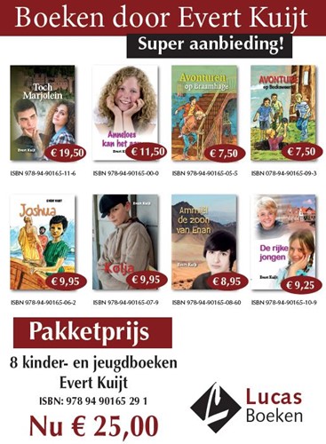 8 kinder- en jeugdboeken van Evert Kuijt (Pakket)