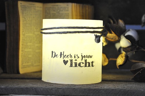 Windlicht S 'De Heer is jouw licht', Ivoor (Cadeauproducten)