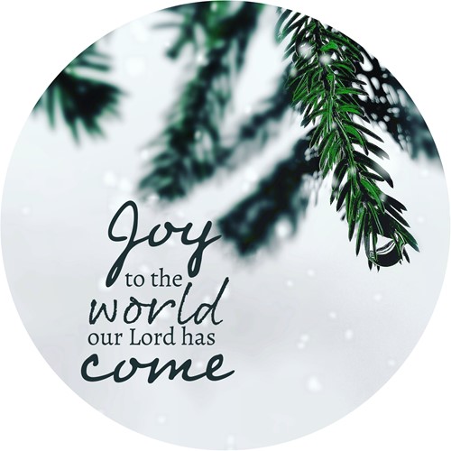 Muurcirkel Kerst Wit 25 cm - Joy to the world (Cadeauproducten)