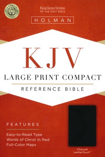 KJV LP compact ref bible charcoal leathe