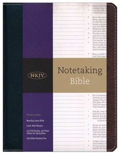 NKJV notetaking bible black/brown bonded (Boek)