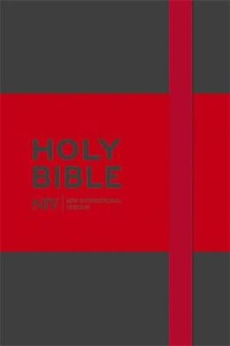 NIV pocket notebook bible grey/red hardc