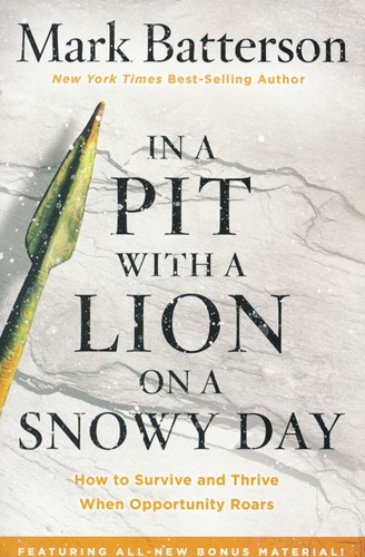 In a pit with a lion on a snowy day (Boek)