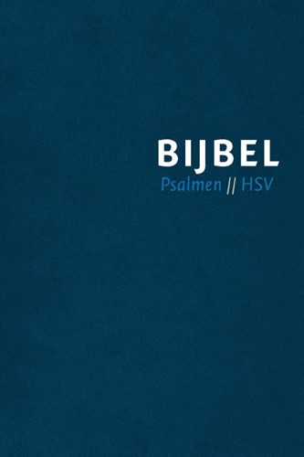 Bijbel (HSV) met Psalmen- blauw leer met zilversnee, rits en duim