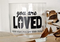 Cilinder Vaas M: You are Loved more than.... (Glas)