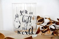 Cilinder Vaas L: You are the Light of the World (Glas)
