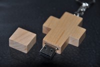 USB Kruis Hout Blanco, 16 GB (Hout)