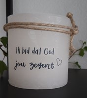 Windlicht S - Ik bid dat God jou zegent - Ivoor (Cadeauproducten)
