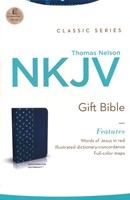 NKJV gift bible navy/turqouise leatherfl (Boek)