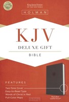 KJV deluxe gift bible black/red leathert (Boek)