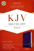 KJV deluxe gift bible purple/teal leathe (Boek)