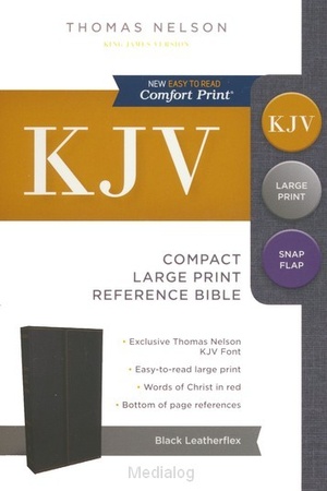 KJV compact lp ref bible snapflap black