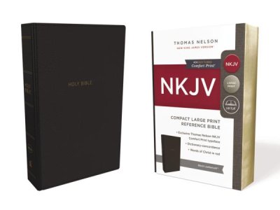 NKJV compact Lp ref bible black imitatio
