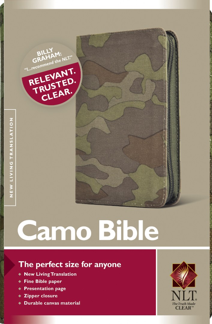 NLT camo bible with zip