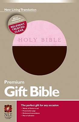 NLT Gift bible leather like pink brown
